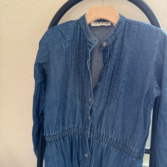 Vintage Orvis Denim Long Sleeve Midi Dress Size Medium - Picture 6 of 9